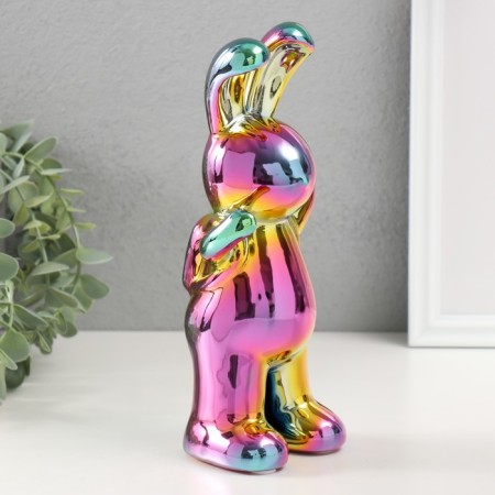 Souvenir Ceramics "Fashion Bunny" Green Chameleon 7x9.5x22 cm-1