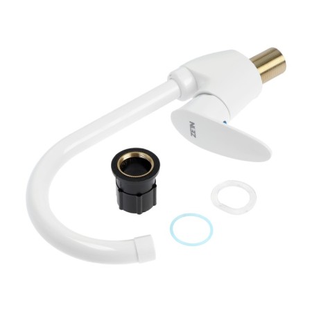 Zein Z3666 kitchen mixer, single-leaf, pour height 23 cm, ABS plastic, white-7