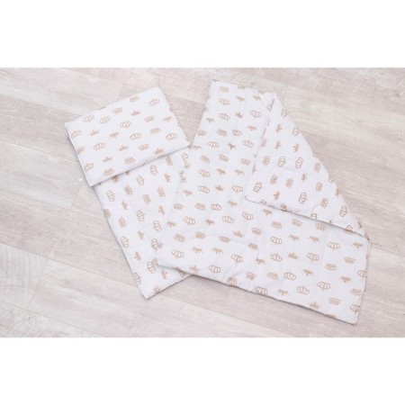 Set in the stroller MomMy Star, 3 objects, crown print, beige color