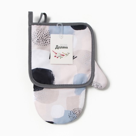 Kitchen "be happy" mittens-output 20x27cm, sequence 17x17cm 100% p/e-4
