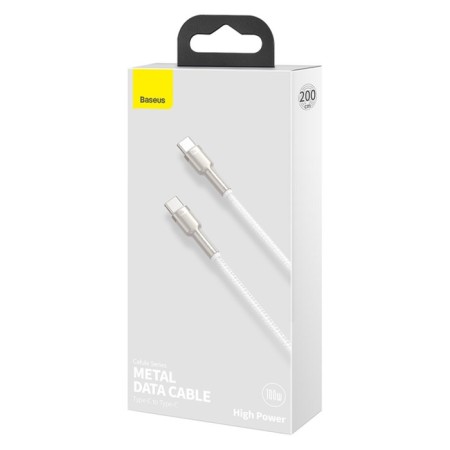 Cable Baseus, Type-C-Type-C, 5 A, 100W, 2 m, white-10