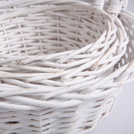 A set of baskets, 3 pcs, 39 × 14/40 cm, 30 × 12/35 cm, 25 × 10/30 cm, white, willow-3