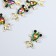 Decor for creativity metal, rhinestones "fish holography" gold 2.1x1.2x0.2 cm