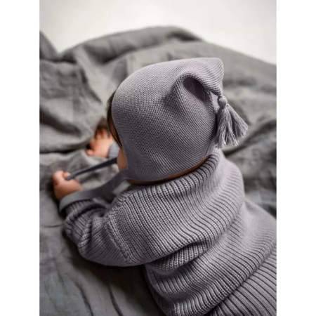 Knitted Children's Pure Love Buddy, height 80 cm, gray color-8