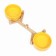 Double ceramic bowls on a stand of 2 x 450 ml 28.5 x 15.5 x 7 cm, yellow