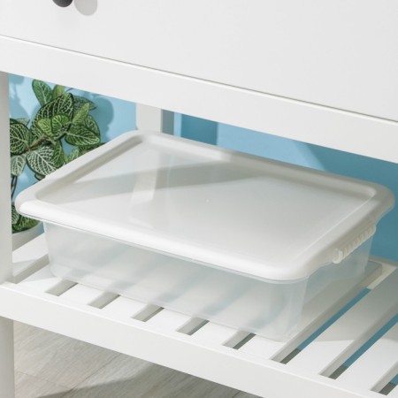 Storage container with Porter lid, 8 l, 41 × 31 × 11 cm, ivory color