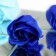 Soap roses, turquoise and blue, set of 11 pcs.