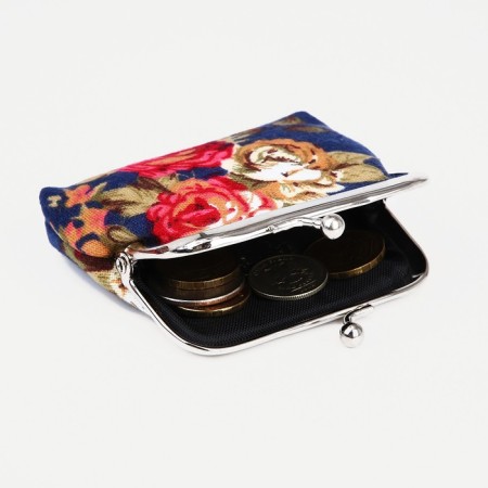 Women's wallet on the farmar, dark blue color-2