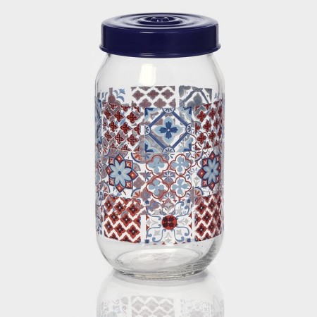 Glass Bank for bulk products "Mosaic", 1 liter