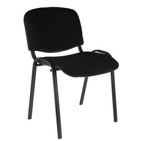 Stool "iso", black frame, upholstery black fabric