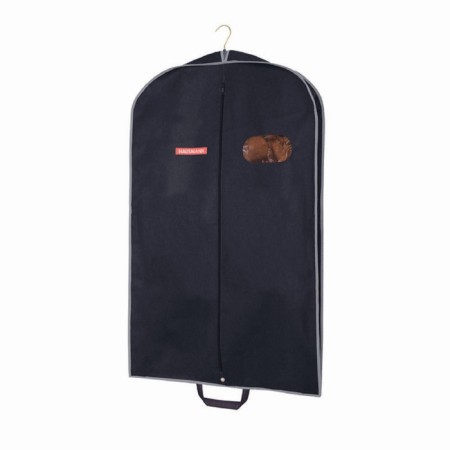 Hausmann volumetric clothing cover, with oval PVC window and handles, 60x100x10 cm, black-1