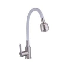 Fashun A54101+N7346 kitchen mixer, single -leaf, flexible surge, satin, white
