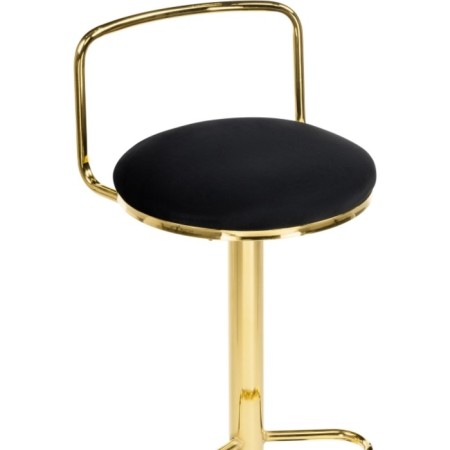Barrier stool Lusia metal/velor, gold/black 38x40x84 cm-4