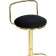 Barrier stool Lusia metal/velor, gold/black 38x40x84 cm