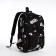 Young backpack from textiles on lightning, 3 pockets, black/light green color