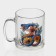 New Year's glass tea mug "Flowers and snakes", 320 ml, mix