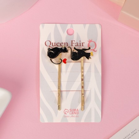 Invisibility for hair "Farm in love" (set 2 pcs) 5 cm, golden-black-1