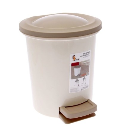 Garbage bucket with pedal, 6 l, color mix-3