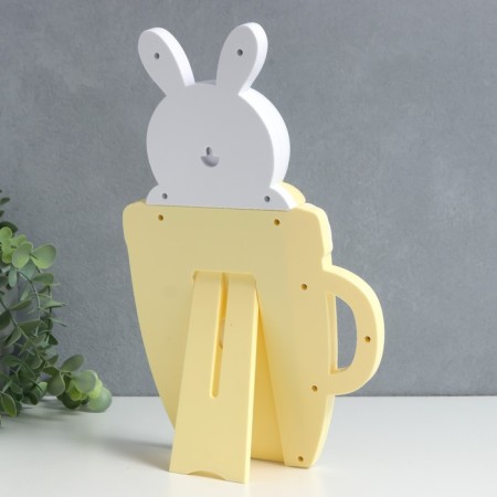Photo frame plastic 10x15 cm "Bunny in a cup" yellow-white 6x20x33 cm-2