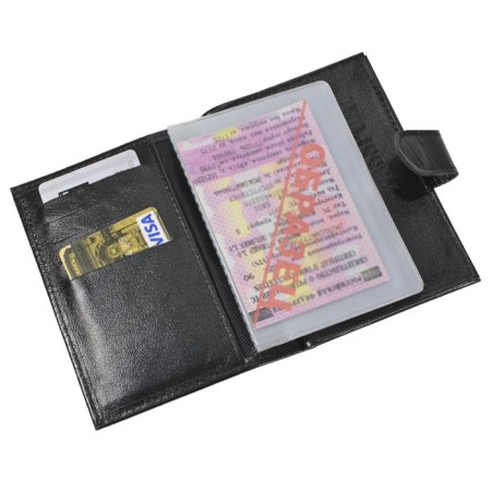 Covers for passport and auto documents, on the button, black matte color-1