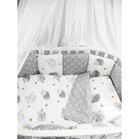 Set in a crib 3 objects of Amarobaby Baby Boom Baby Ezhik, White/Gray (Poplin)-6