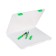 A4 document folder, with green latches, 230 x 305 x 23 mm, transparent case