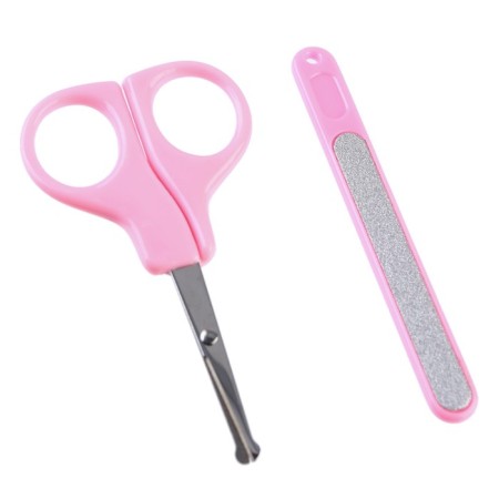 Children's manicure set, 3 subjects: scissors, saw, niceps, from 0 months, pink color-2