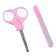 Children's manicure set, 3 subjects: scissors, saw, niceps, from 0 months, pink color