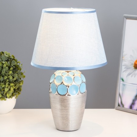 E14 40W Blue-Chromovye table lamp "Assami" 22.5x22.5x35 cm Risalux-1