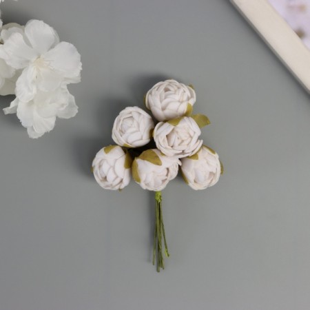 Decor for creativity "Piono" White (1 set = 1 bouquet) in the bouquet 6 pcs 2.5x10.5 cm
