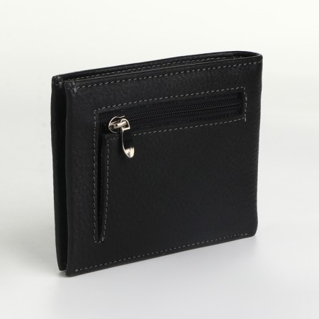 Male purse for magnet, clip for bills, separation for SIM cards, black color-1