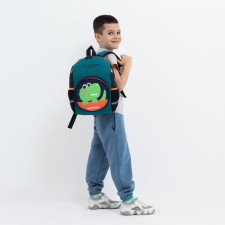 Baby backpack on lightning, 3 outer pockets, green color
