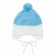 A cap on ties with a pompom Children's Amarobaby Pure Love Wind, with a lining, size 38-40 cm, blue color