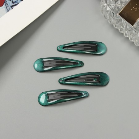 Invisible hair "Hadley" (set 4 pcs) 5 cm, green-1