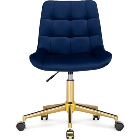 Computer chair Chester Metal/velor, gold/blue 49x60x84 cm-2