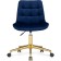 Computer chair Chester Metal/velor, gold/blue 49x60x84 cm