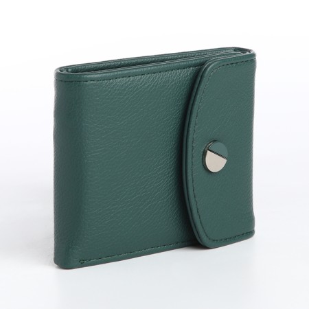 Women's wallet on magnet, green color