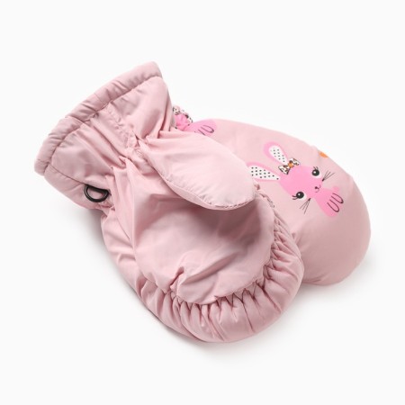 Winter children's mittens minku, light pink color, 18cm-3