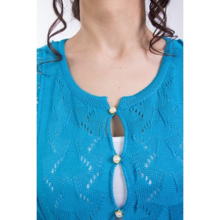 Cardigan female, size 44, blue color-3