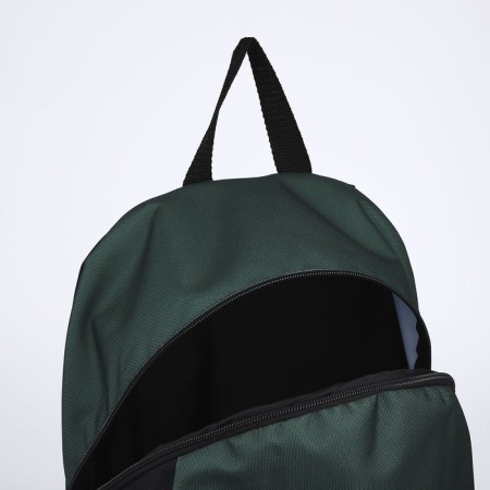 School textile Backpack 46x30x10 cm, vertical pocket, green color-4