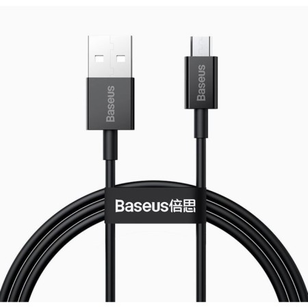 Baseus cable, microUSB - usb, 2 a, tpe braid, 1 m, black-1