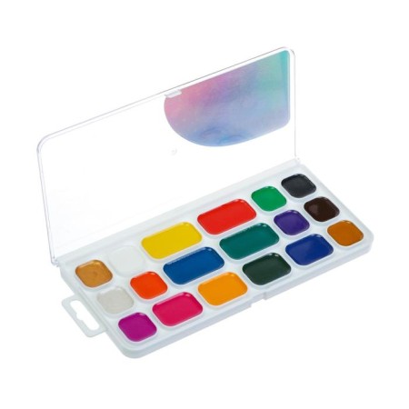 Watercolor "Ray" magic palette, 18 colors (16 classic + 1 gold + 1 silver), without brush-1