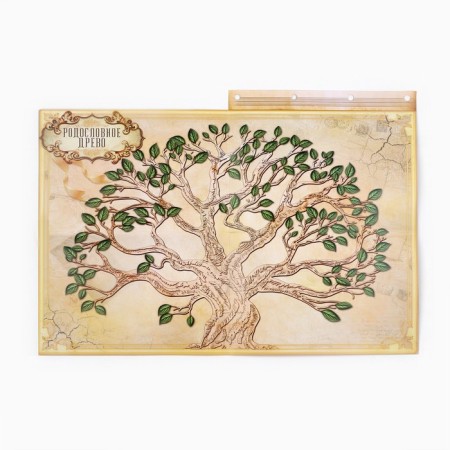 The genealogy book "Our family", 65 sheets, brown, 35 x 23.5 cm-25
