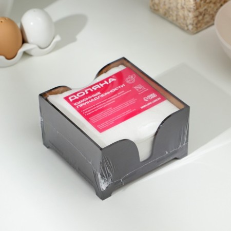 Wooden napkin "Mokko", without engraving, with napkins, chocolate color-5