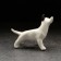 Porcelain figurine "Bulberry in the rack", white, black ear, 7 cm