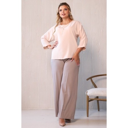 Female blouse, size 46, beige color-7