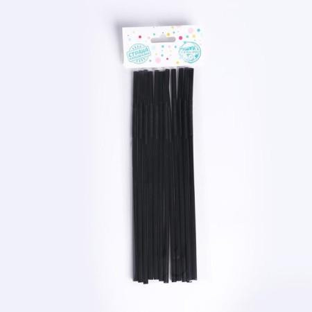 Cocktail tube, set 12 pcs., Black color-2