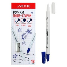A pen with erased ink caplicular DEVENTE, 0.5 mm and 3 mm, white case, blue ink
