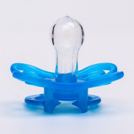 Nipple - classic dummy, silicone, +6 months, with a cap "Butterfly", the color of the blue-5
