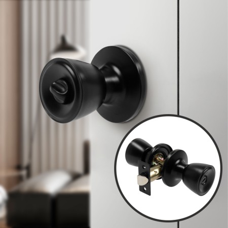 Latch 1202, with a latch, matte black color
